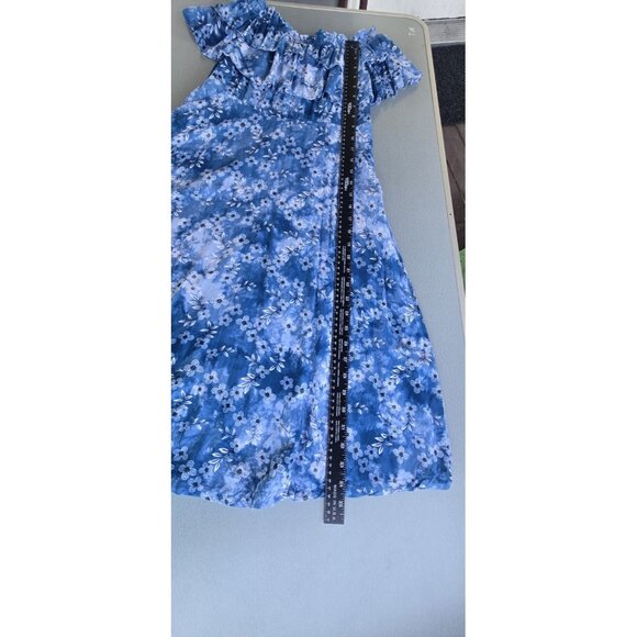 Zink London Floral Print Fit & Flare Dress Lined Shoulder Off Medium - Picture 5 of 16